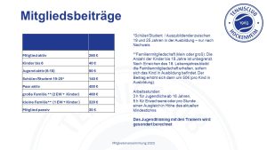 TCH Mitgliedsbeiträge ab 2024